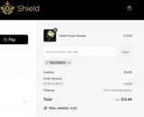 Shield System coupon verification screenshot