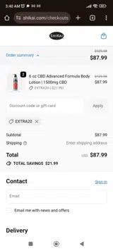 EXTRA20 coupon verification screenshot