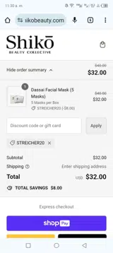 Streicher20 coupon verification screenshot
