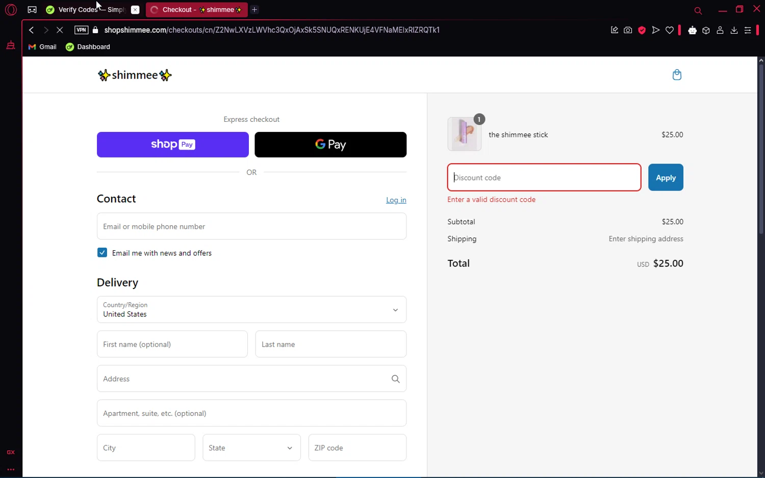 shimmee promo code screenshot showing code BEMINE applied at shimmee checkout page. Uploaded by SimplyCodes community member editor_1 on Mar 7, 2025
