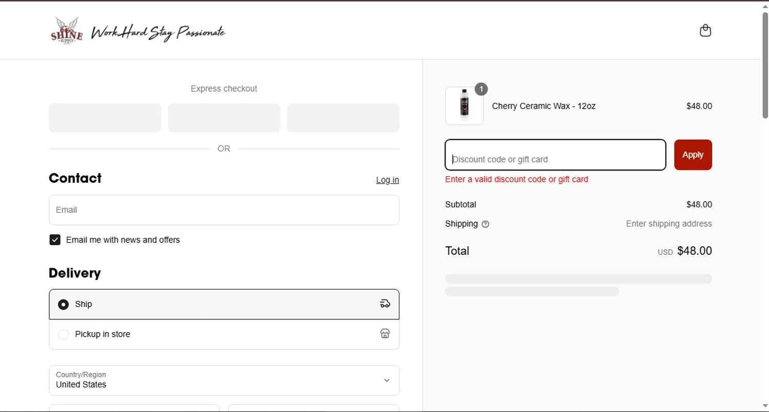 SHINE SUPPLY discount code screenshot showing code SPRINGVIBES applied at SHINE SUPPLY checkout page. Uploaded by SimplyCodes community member Moonkey on Apr 2, 2025