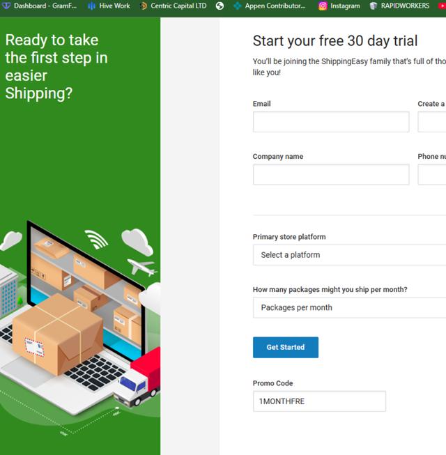 ShippingEasy checkout page showing ShippingEasy promo code box | Screenshot taken by SimplyCodes community member on Nov 12, 2024
