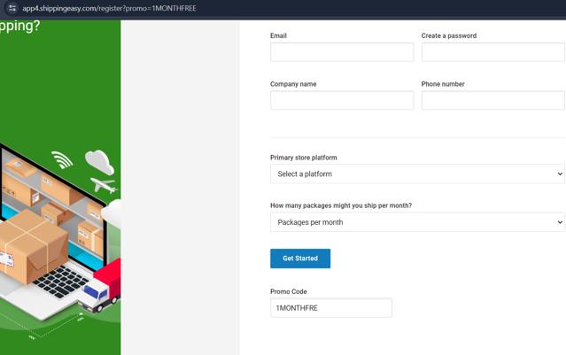 ShippingEasy checkout page showing ShippingEasy promo code box | Screenshot taken by SimplyCodes community member on Feb 10, 2024