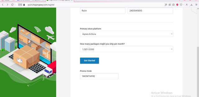 ShippingEasy checkout page showing ShippingEasy promo code box | Screenshot taken by SimplyCodes community member on Jun 27, 2023