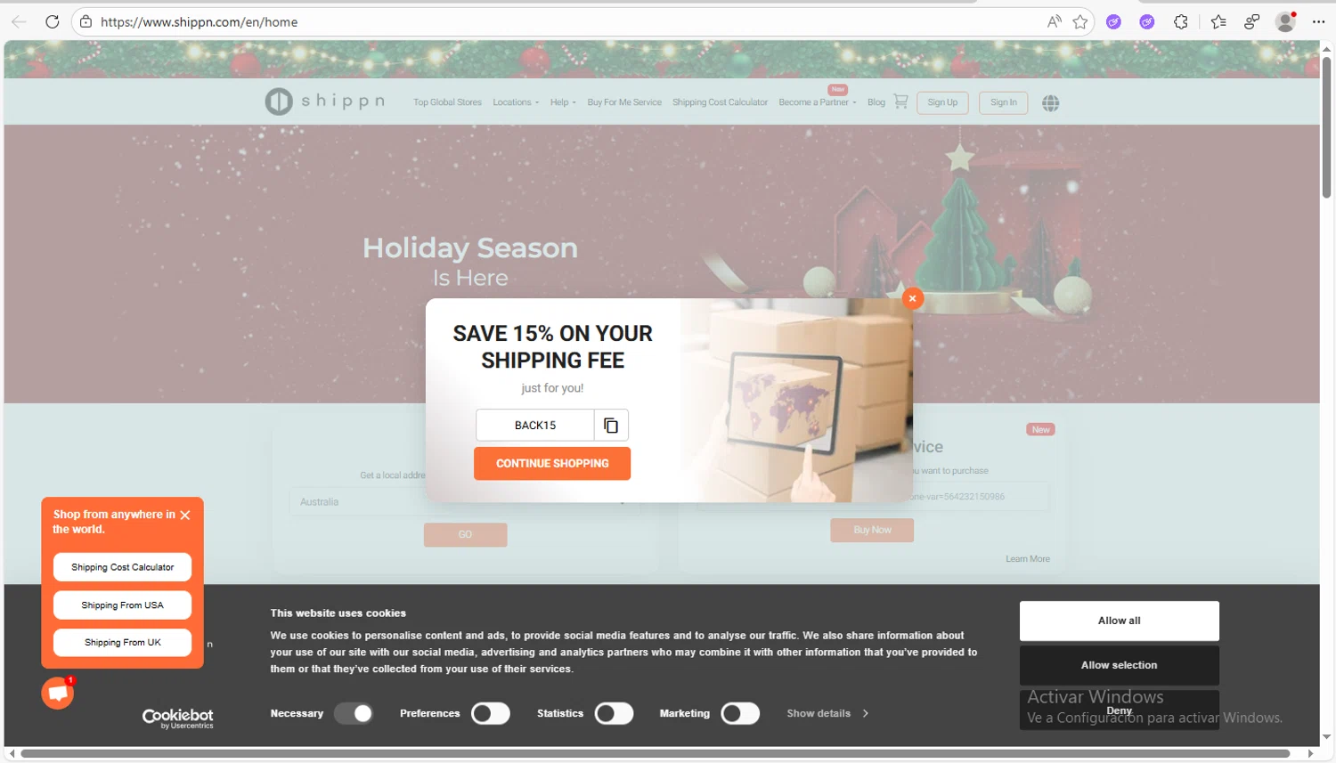 Shippn checkout page showing Shippn discount code box | Screenshot taken by SimplyCodes community member on Feb 1, 2026