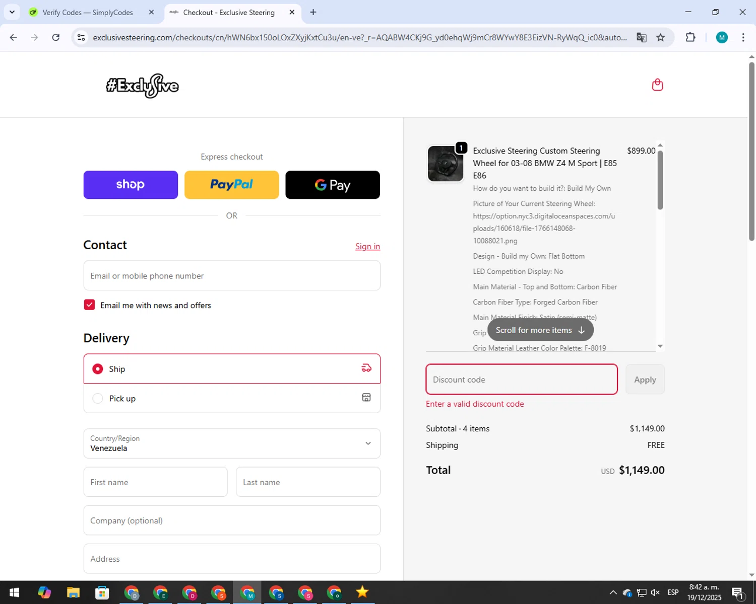 Shippn discount code screenshot showing code WUPPLES15 applied at Shippn checkout page. Uploaded by SimplyCodes community member CodeVoyager5621 on Dec 19, 2025
