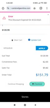 VIPSAVE40 coupon verification screenshot