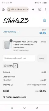 ADBK2 coupon verification screenshot