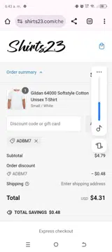 ADBM7 coupon verification screenshot