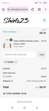 ADBM6 coupon verification screenshot