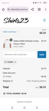 ADBMI coupon verification screenshot
