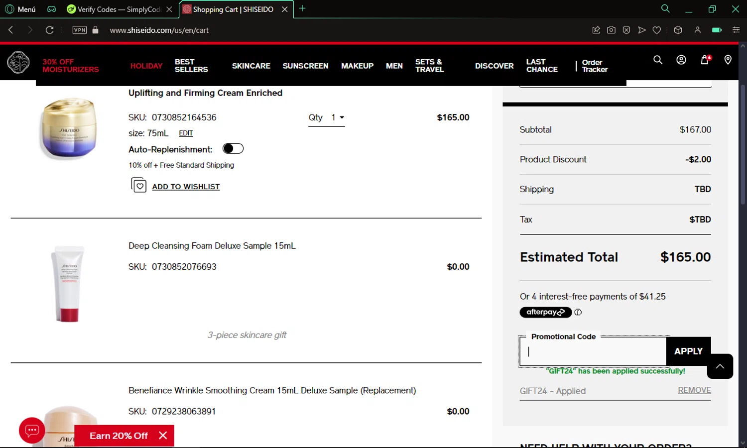 how to use Shiseido coupons
