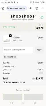 NICO15 coupon verification screenshot