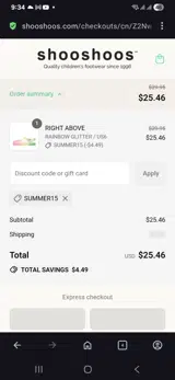 Summer15 coupon verification screenshot