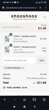 mixyourkicks coupon verification screenshot
