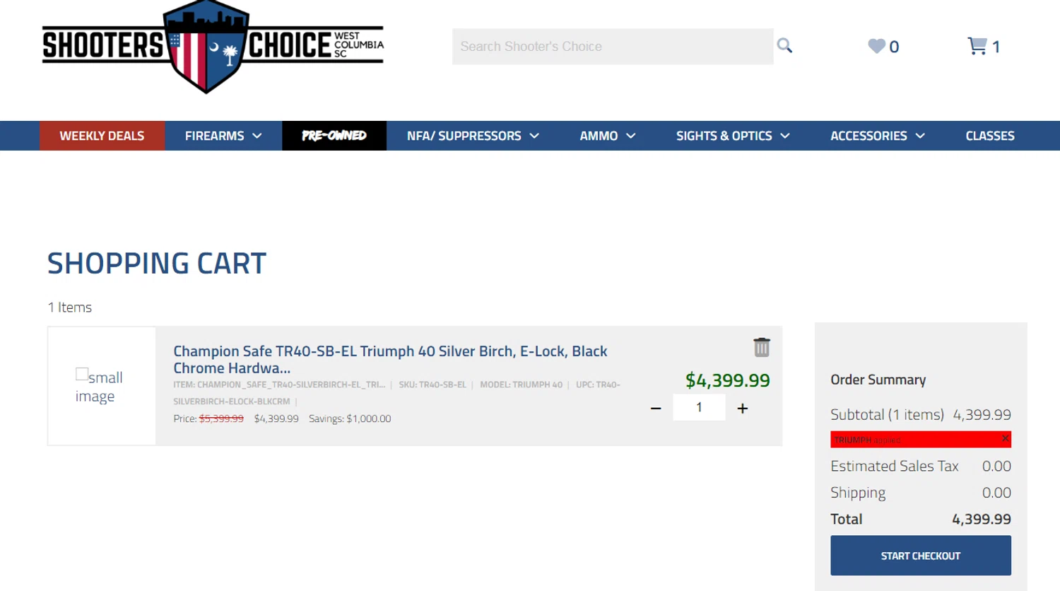 Shooters Choice promo code screenshot showing code TRIUMPH applied at Shooters Choice checkout page. Uploaded by SimplyCodes community member Alofoke on Nov 25, 2025