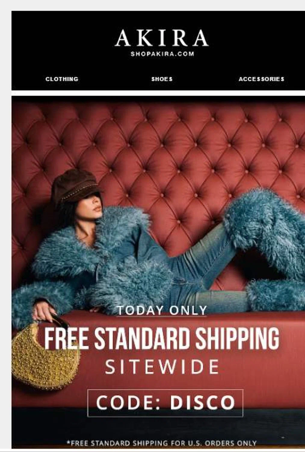 Akira promo code screenshot showing code DISCO applied at Akira checkout page. Uploaded by SimplyCodes community member 6d796e616d656973 on Aug 27, 2025