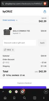 1512 coupon verification screenshot