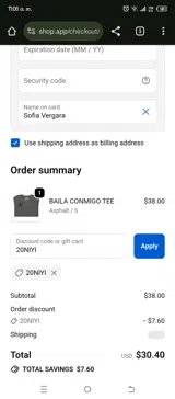 20NIYI coupon verification screenshot