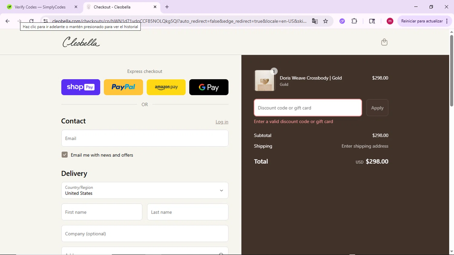 Cleobella discount code screenshot showing code mixandmatch15 applied at Cleobella checkout page. Uploaded by SimplyCodes community member PrimeSage7080 on Aug 10, 2025