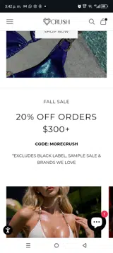 MORECRUSH coupon verification screenshot