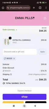 Boo25 coupon verification screenshot