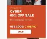 CYBER60 coupon verification screenshot