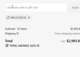 Hanifa coupon verification screenshot