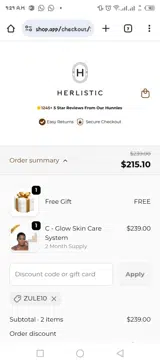 ZULE10 coupon verification screenshot