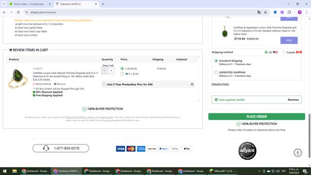 Shop LC checkout page showing Shop LC promo code box | Screenshot taken by SimplyCodes community member on Sep 14, 2025