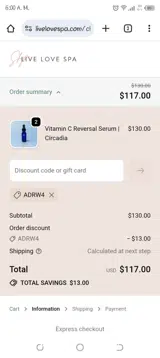 ADRW4 coupon verification screenshot