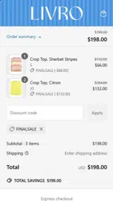 FINALSALE coupon verification screenshot