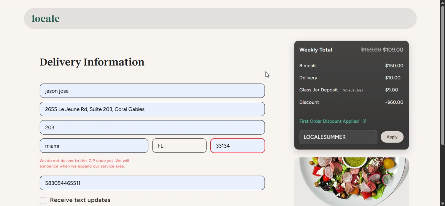 Shop Locale promo code screenshot showing code LOCALESUMMER applied at Shop Locale checkout page. Uploaded by SimplyCodes community member Bendito on Oct 10, 2025