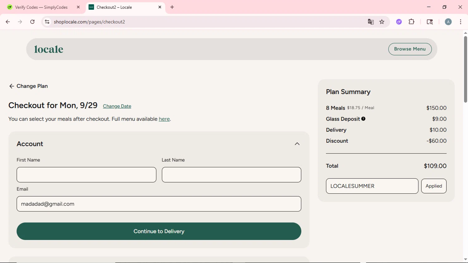 Shop Locale promo code screenshot showing code LOCALESUMMER applied at Shop Locale checkout page. Uploaded by SimplyCodes community member CrownSpotter6947 on Sep 23, 2025
