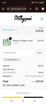 LUCKYS2025 coupon verification screenshot