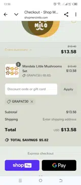 GRAPAT30 coupon verification screenshot