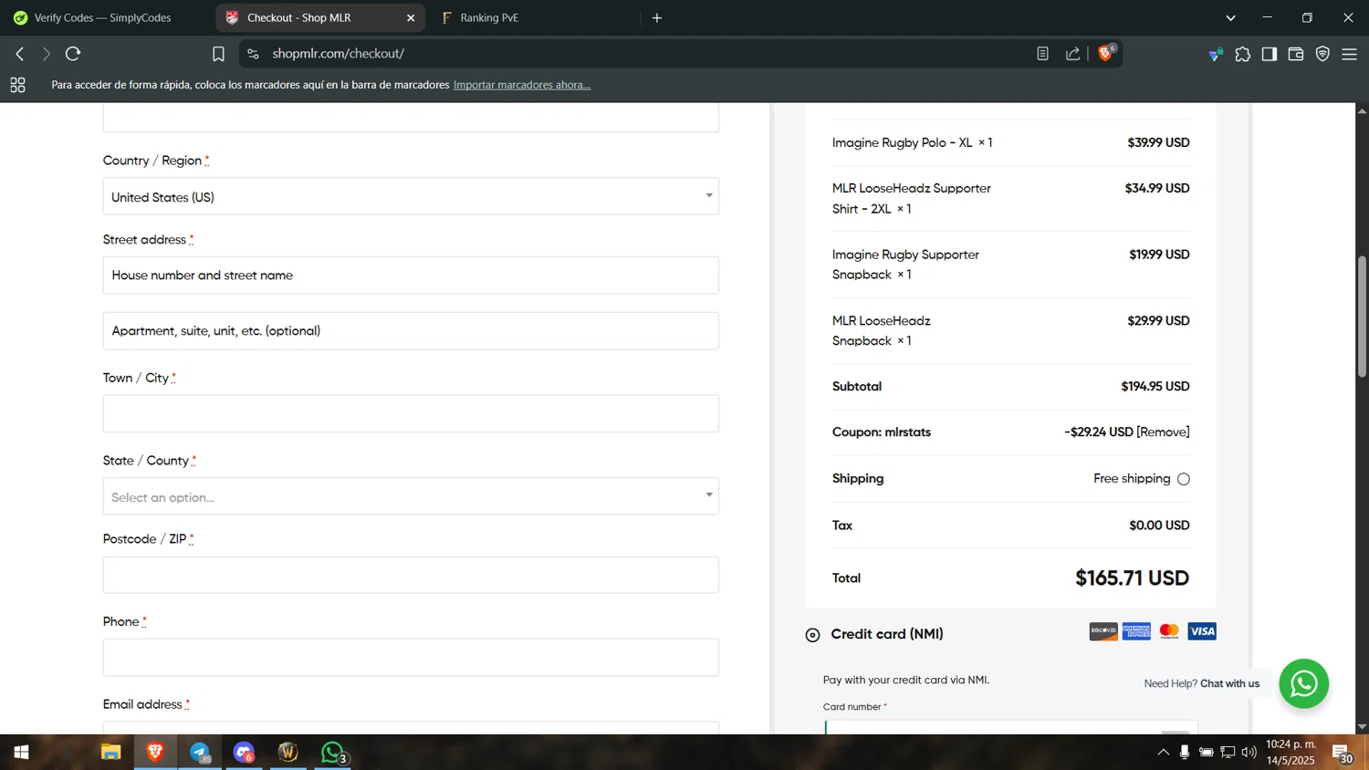 Shop MLR checkout page showing Shop MLR promo code box | Screenshot taken by SimplyCodes community member on May 15, 2025