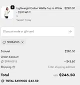 Spring15 coupon verification screenshot