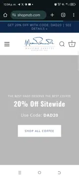 Dad20 coupon verification screenshot