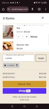 LAIS20 coupon verification screenshot