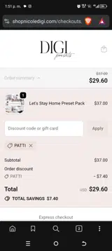 PATTI coupon verification screenshot