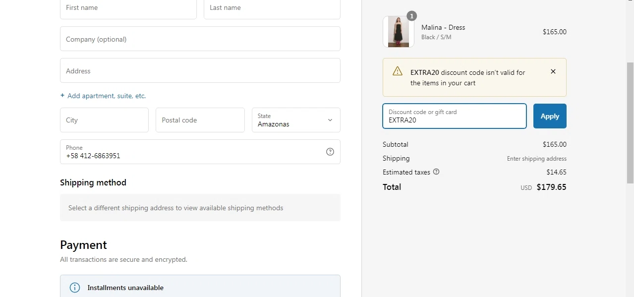 Shop-Peche checkout page showing Shop-Peche promo code box | Screenshot taken by SimplyCodes community member on Apr 11, 2023
