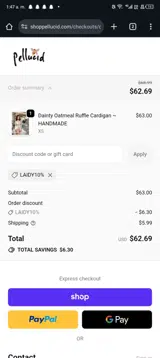 laidy10% coupon verification screenshot