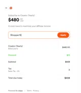 Shopper15 coupon verification screenshot