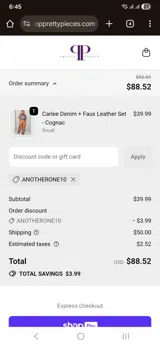 anotherone10 coupon verification screenshot