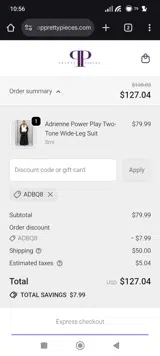 ADBQ8 coupon verification screenshot