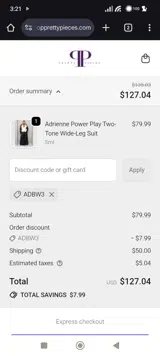 ADBW3 coupon verification screenshot