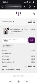 ADBQ3 coupon verification screenshot