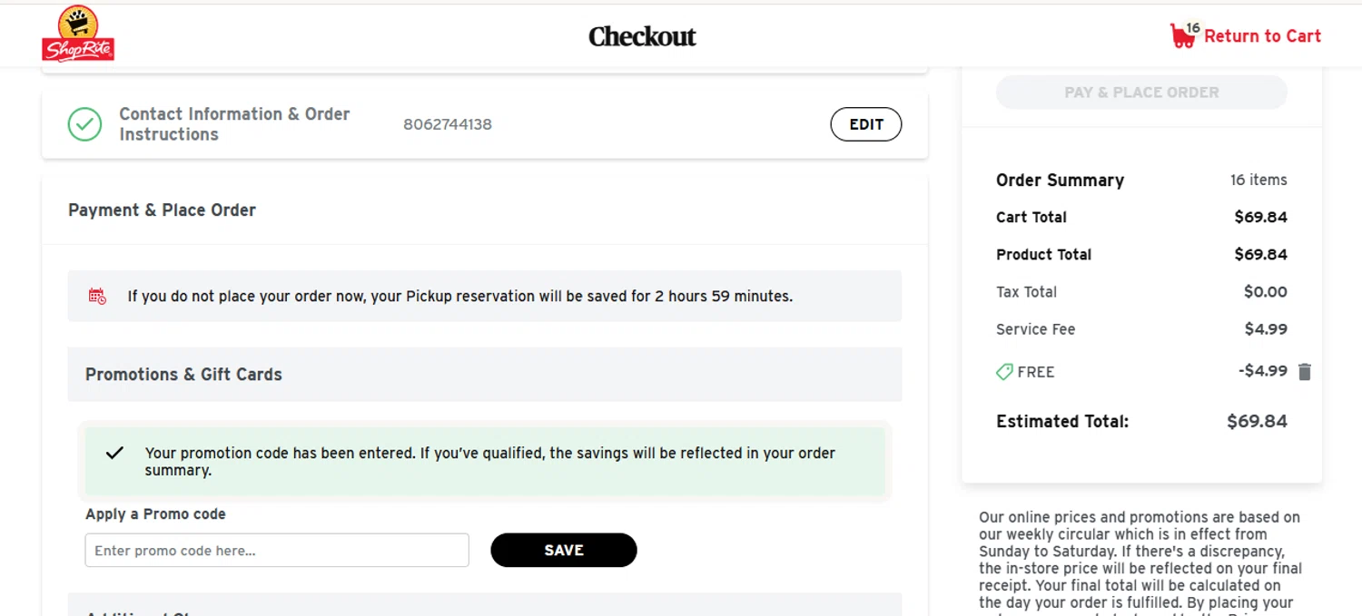 where to use Shoprite promo code box