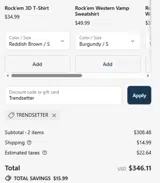 Trendsetter coupon verification screenshot